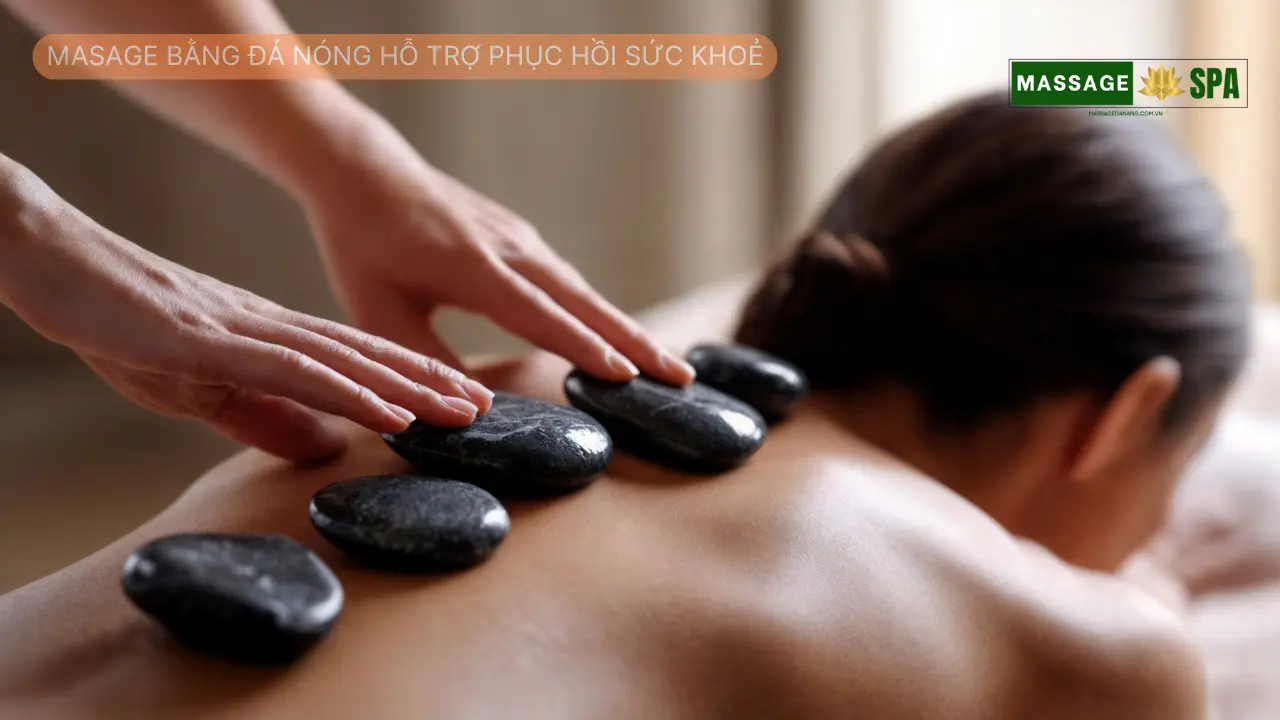 Massage bằng đá nóng tập trung vào việc thư giãn, giúp khai thông khí huyết